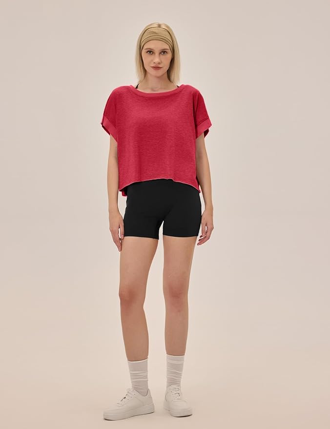 UNIANKIYA Open Back Workout Tops for Women Loose Fit Athletic Crop Tee Short Sleeve Gym Running Yoga Shirt