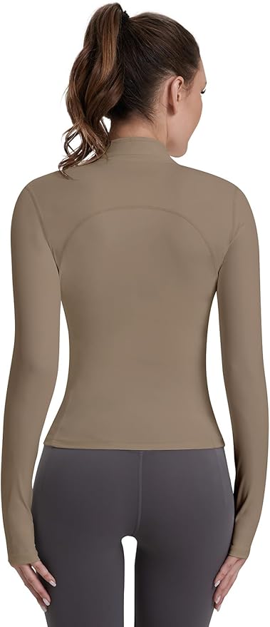 VUTRU Womens Workout Yoga Jacket Lightweight Zip Up Athletic Jacket Lightweight Cropped Jacekt with Pockets
