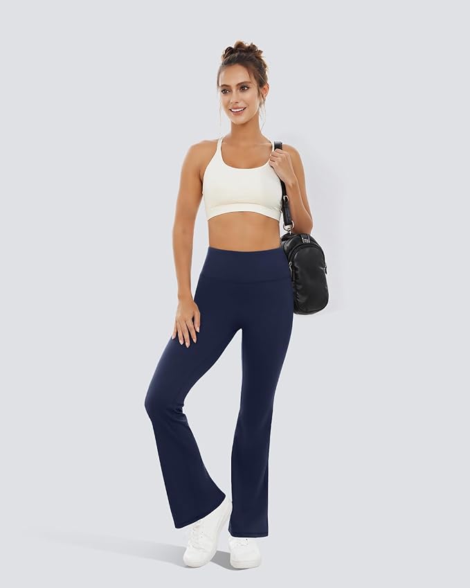 Yoga Pants for Women High Waisted Flare Leggings Bell Bottom Leggings Front Seamless Flared Workout Pants Tummy Control