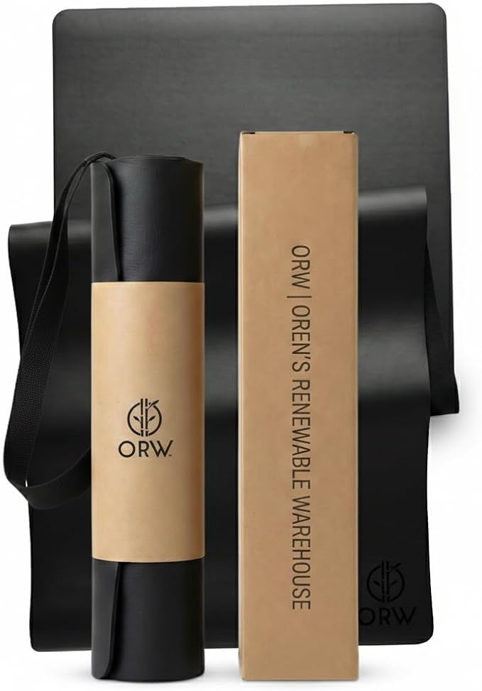 ORW Non Slip Hot Yoga Mat - Grip Surface & Natural Rubber Base, REACH Tested, Home & Studio Practice