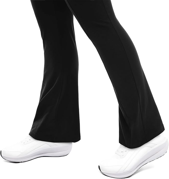 Leafigure Maternity Flare Leggings with Pockets Over The Belly Yoga Pants for Workout Soft Pregnancy Activewear