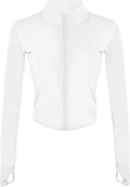 Tanming Women's Full Zip Seamless Workout Jacket Running Yoga Slim Fit Track Jacket