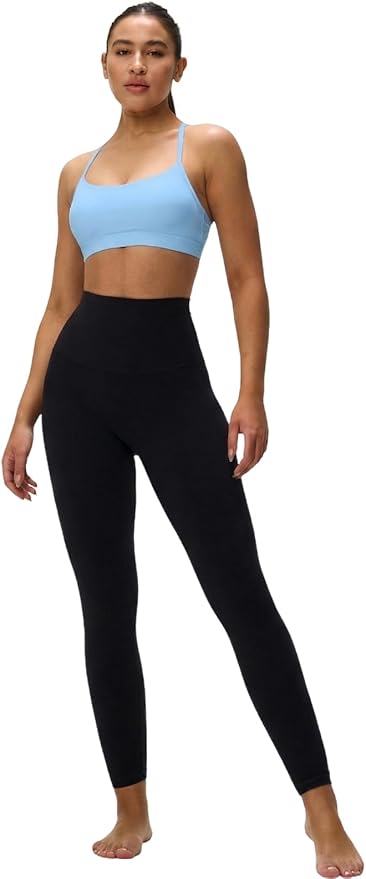 Womens Y Back Padded Sports Bra Strappy U Neck Butter Soft Low Impact Workout Bras Yoga Pilates Walking