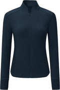 BGOWATU Women's Workout Athletic Jacket Full Zip Running Jackets Gym Yoga Track Tops with Pockets Thumb Hole