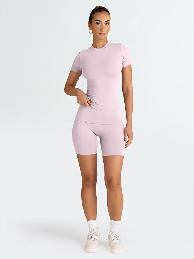 Trendy Queen 2 Piece Summer Cute Workout Sets Gym Short Set Pilates Yoga Outfits Going Out Spring Athletic Comfy Active Wear