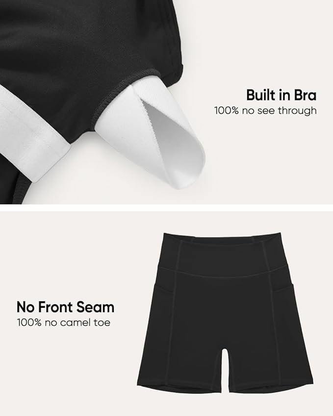 OMKAGI Workout Sets for Women Cute Spaghetti Strap Tank Tops Booty Shorts Outfits with Pockets
