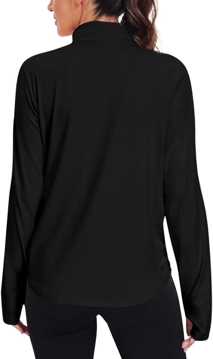 Vldnery Women's UPF 50+ Sun Protection Lightweight Jacket Zip Up Long Sleeve Sun Shirt for Women with Thumb Hole Hiking