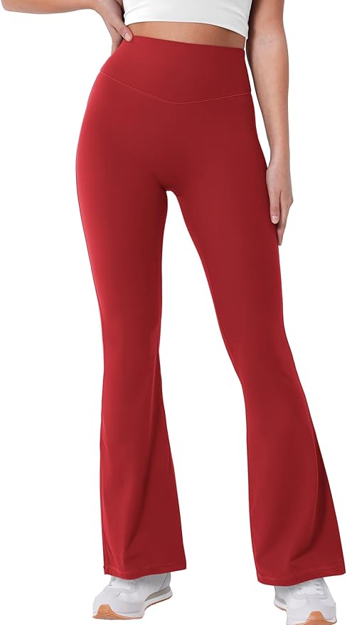 YEOREO Women's Mini Flared Workout High Waist No Front Seam Yoga Legging Pants
