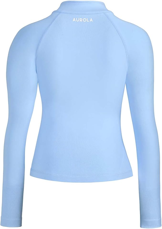AUROLA Influence Athletic Workout Jacket for Women, Lightweight Slim Fit Full Zip Running Yoga Sports Jacket with Thumb Holes