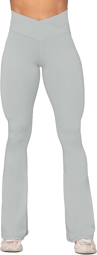 Sunzel Flare Leggings, Crossover Yoga Pants with Tummy Control, High-Waisted and Wide Leg