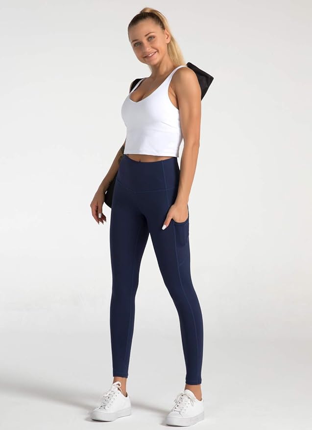 Dragon Fit High Waist Yoga Leggings with 3 Pockets,Tummy Control Workout Running 4 Way Stretch Yoga Pants