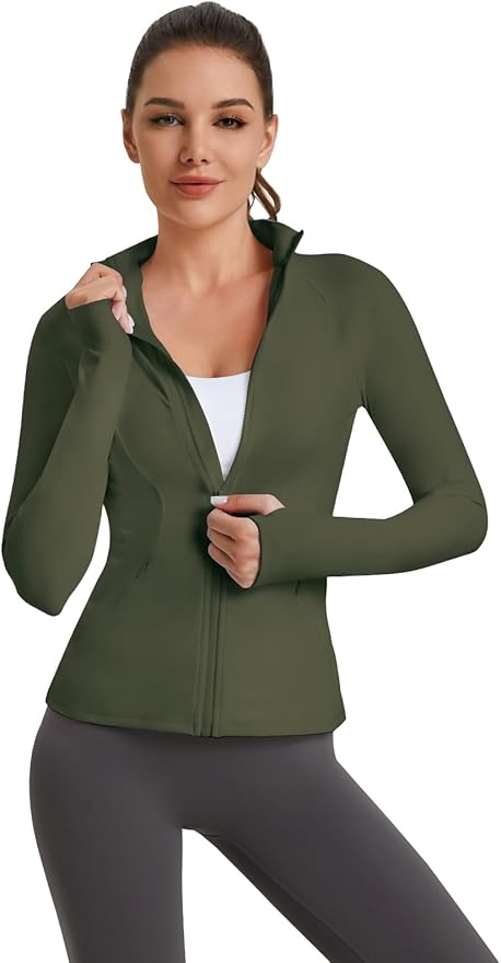 VUTRU Women's Workout Yoga Jacket Full Zip Running Athletic Track Jacket
