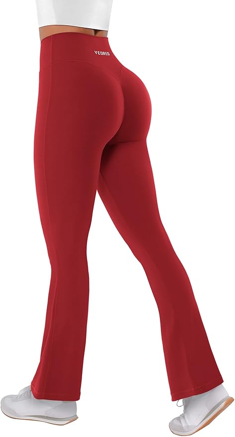YEOREO Women's Mini Flared Workout High Waist No Front Seam Yoga Legging Pants