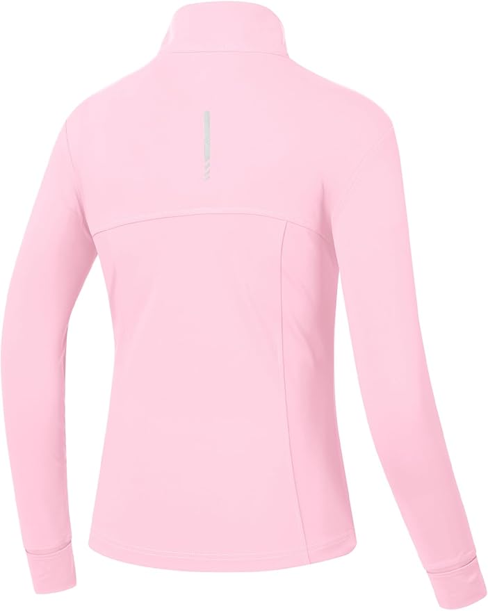 BGOWATU Women's Workout Jacket Lightweight Zip up Running Athletic Jackets with Thumb Holes
