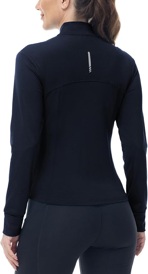 BGOWATU Women's Workout Jacket Lightweight Zip up Running Athletic Jackets with Thumb Holes