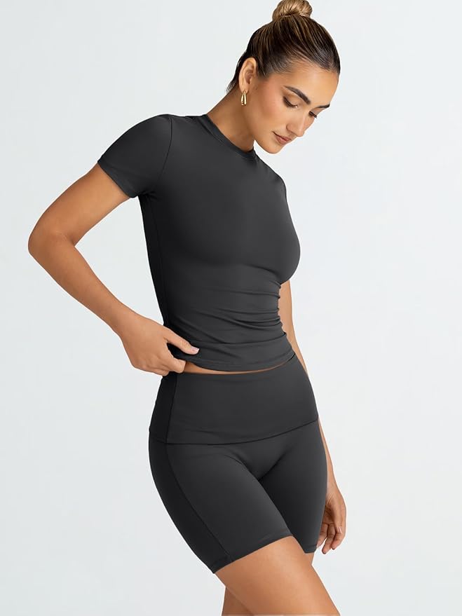 Trendy Queen 2 Piece Summer Cute Workout Sets Gym Short Set Pilates Yoga Outfits Going Out Spring Athletic Comfy Active Wear