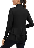 LURANEE Women's Golf Athletic Jackets with Pleated Tennis Skirt Hem Lightweight Full Zip Long Sleeve Shirts with Pockets