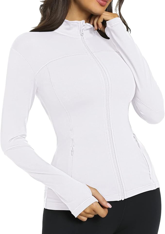 QUEENIEKE Womens Running Jackets Athletic Workout Scrub Jacket Track Full Zip Up Gym for Women Yoga Top