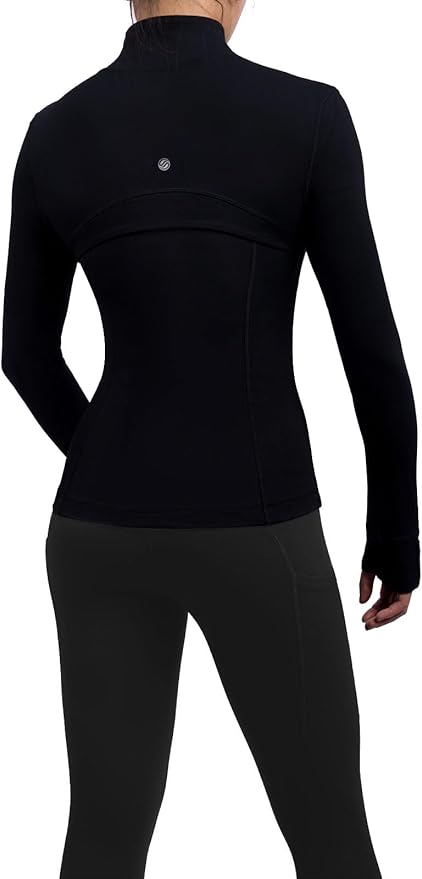 SIS QUEEN Women's Workout Jackets Slim Fit Athletic Track Tops with Pockets Thumb Holes Full Zip Up Lightweight Sportswear