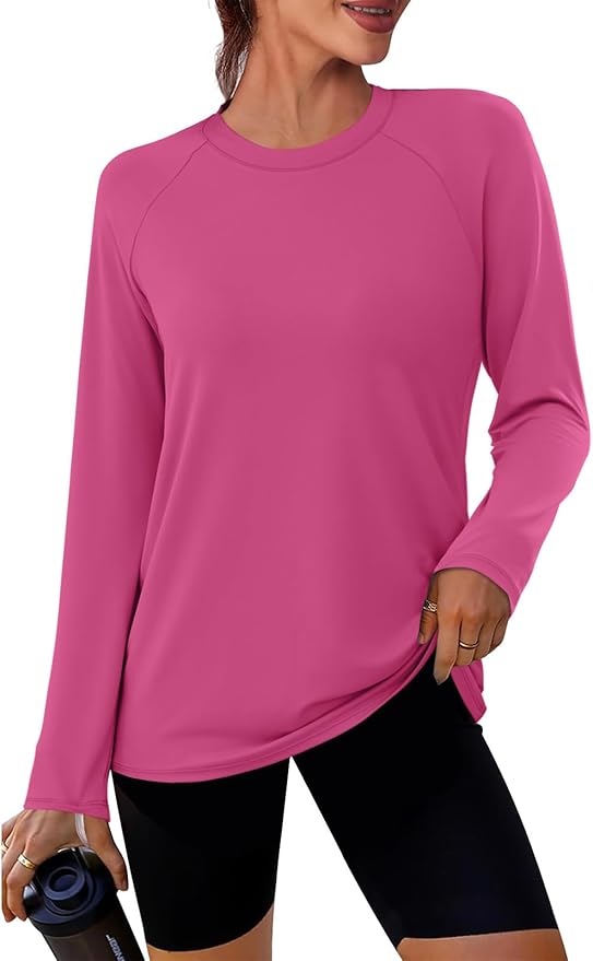 WIHOLL Workout Tops for Women Long Sleeve Sun Shirt UPF 50+ UV Protection Running Hiking Clothes Quick Dry Athletic Tops