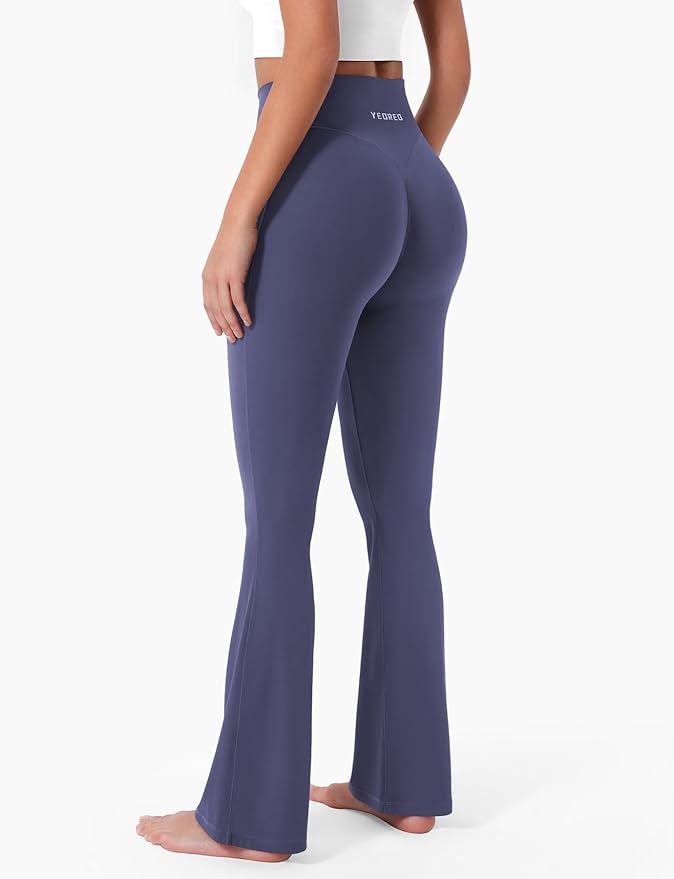 YEOREO Women's Mini Flared Workout High Waist No Front Seam Yoga Legging Pants
