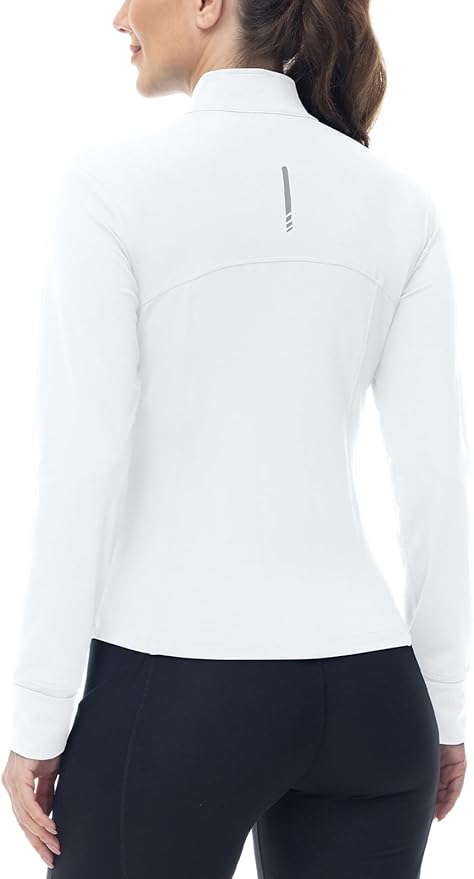 BGOWATU Women's Workout Jacket Lightweight Zip up Running Athletic Jackets with Thumb Holes