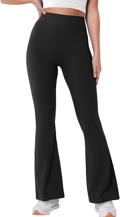 YEOREO Women's Mini Flared Workout High Waist No Front Seam Yoga Legging Pants