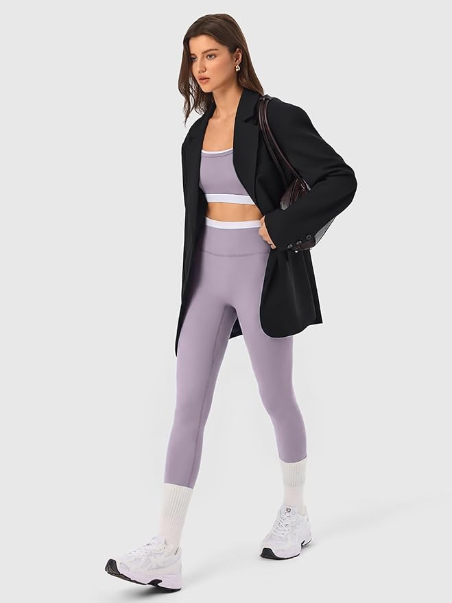 2 Pieces Workout Sets for Women,Seamless Yoga Leggings with Padded Sports Bras,Athletic Matching Outfits,Gym,Casual