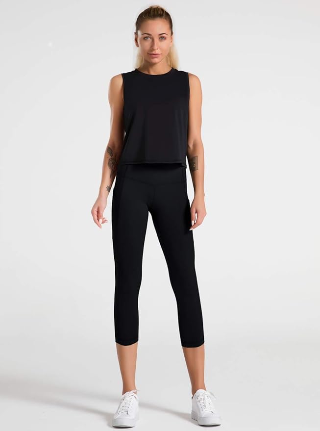 Dragon Fit High Waist Yoga Leggings with 3 Pockets,Tummy Control Workout Running 4 Way Stretch Yoga Pants