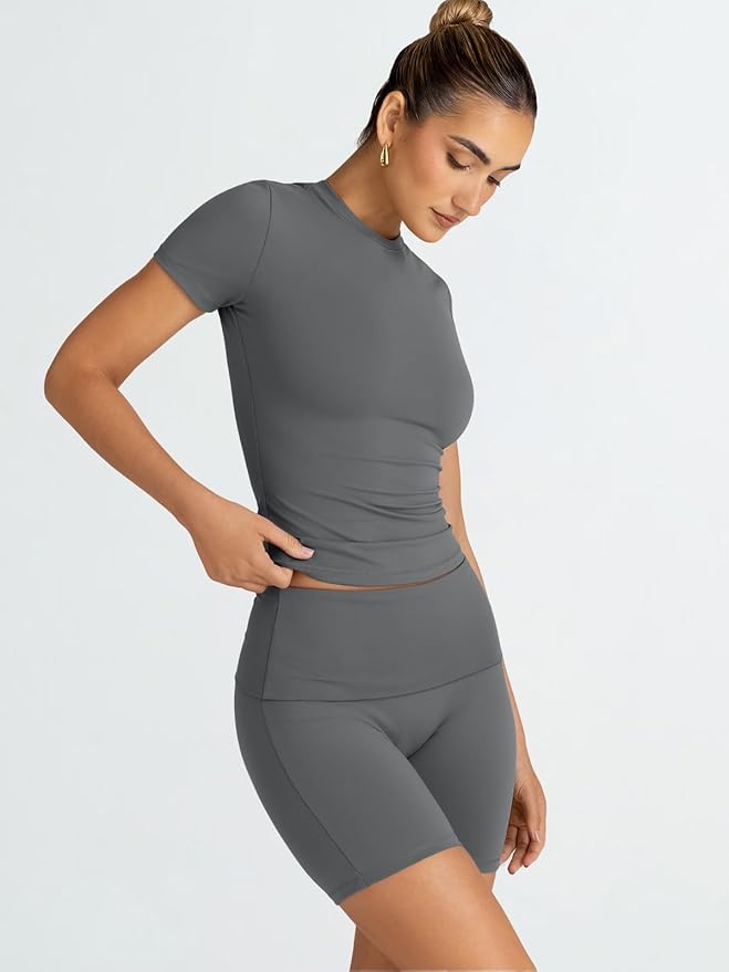 Trendy Queen 2 Piece Summer Cute Workout Sets Gym Short Set Pilates Yoga Outfits Going Out Spring Athletic Comfy Active Wear