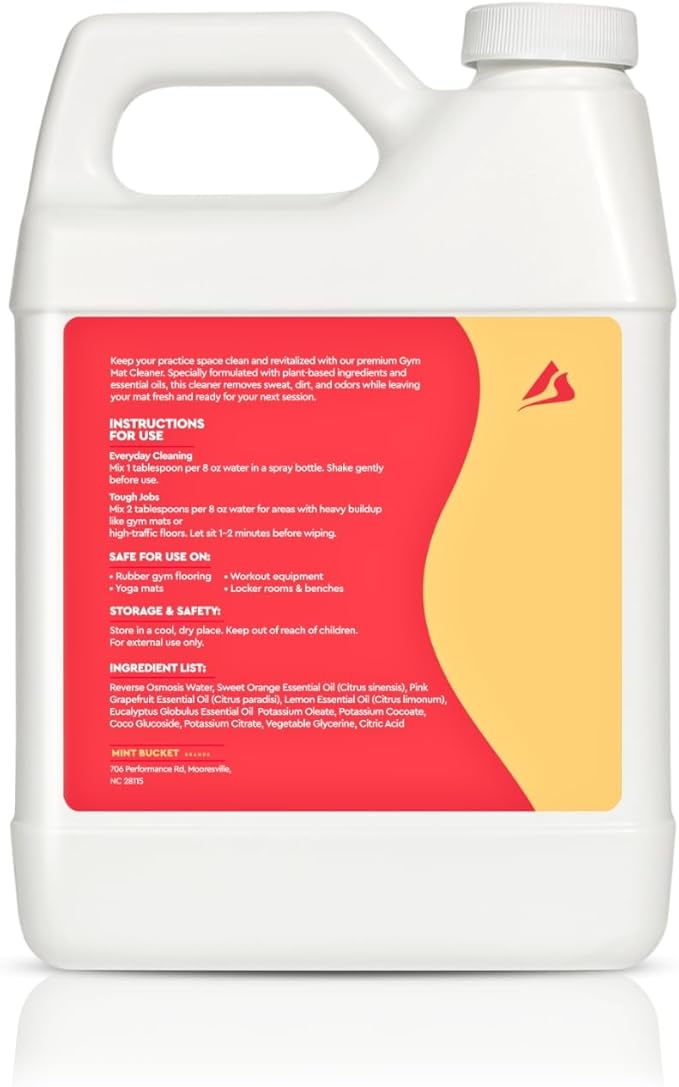 SwaytAway Fitness Mat Cleaner Concentrate – 32oz/Make 4 Gal - No-Slip No-Residue Citrus Essential Oil Formula – USA Made Aromatherapy Yoga Mat Spray for Home & Studio – Natural Cleaning Solution