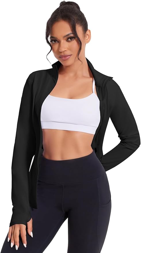 VUTRU Women's Workout Jackets Full Zip Athletic Tops Lightweight Gym Yoga Running Jacket with Pockets