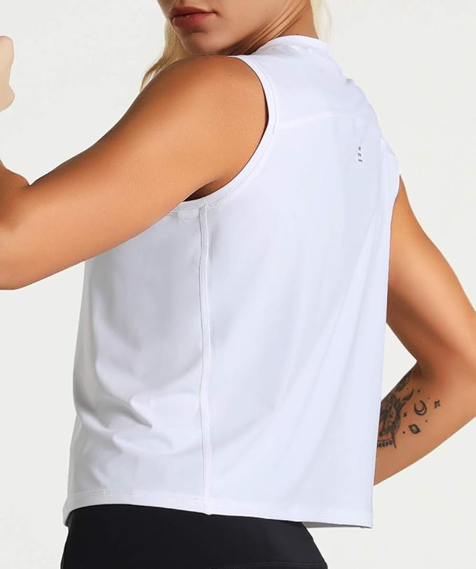 Dragon Fit Womens Ice Silk Workout Tank Tops Sleeveless Cropped Yoga Shirt for Running Gym Summer
