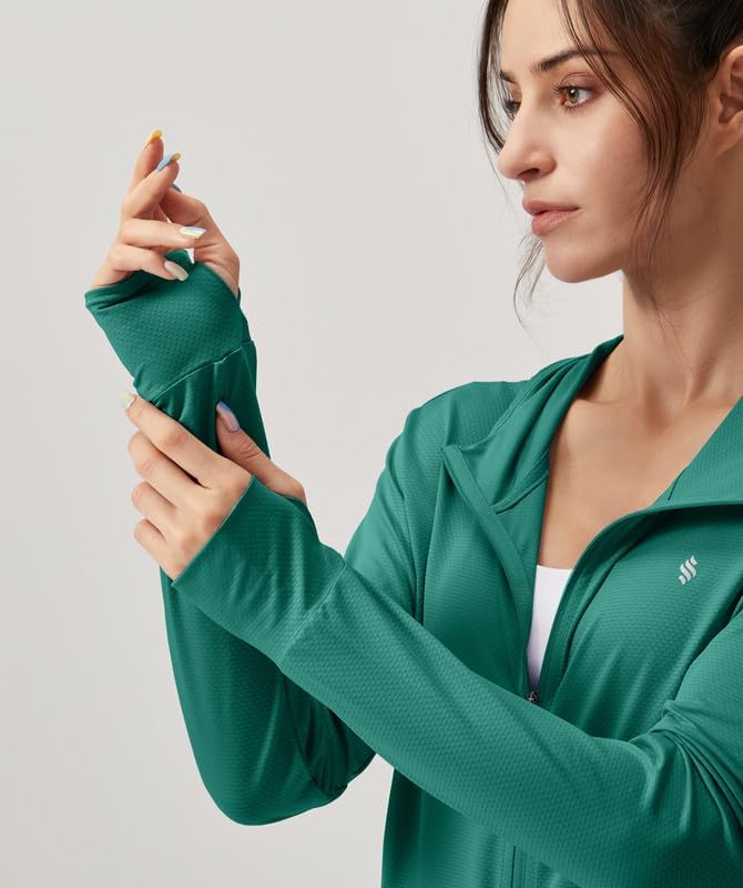 Soothfeel Women's UPF 50+ Sun Protection Hoodie Jacket Lightweight Long Sleeve Sun Shirt for Women with Pocket Hiking Outdoor
