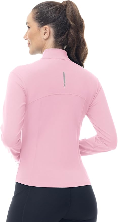 Gopune Women's Workout Athletic Jacket Lightweight Zip Up Yoga Slim Fit Tops with Pockets