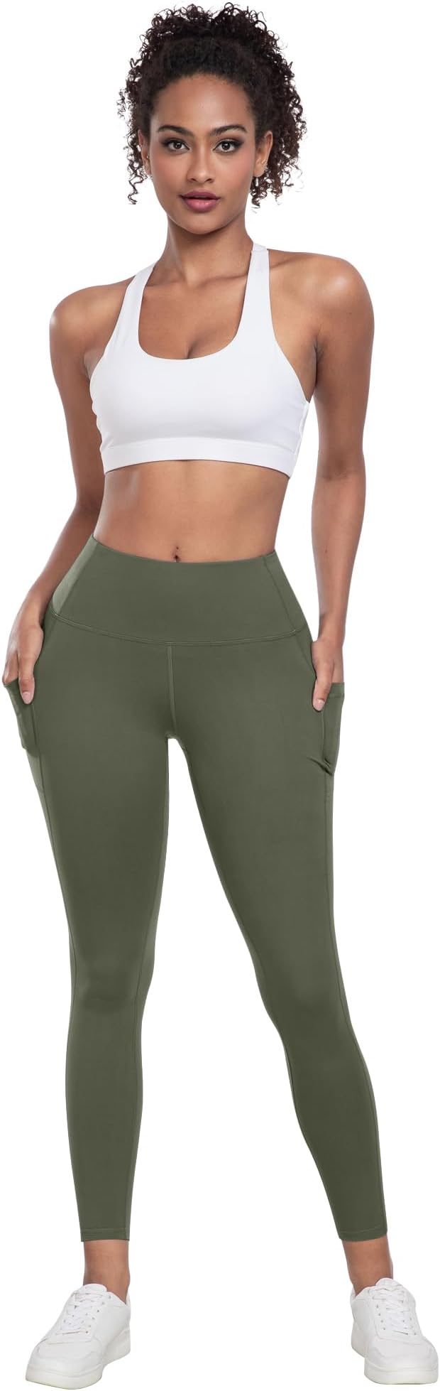 LZYVOO Leggings with Pockets for Women, 6 Packs Soft High Waisted Tummy Control Workout Yoga Pants