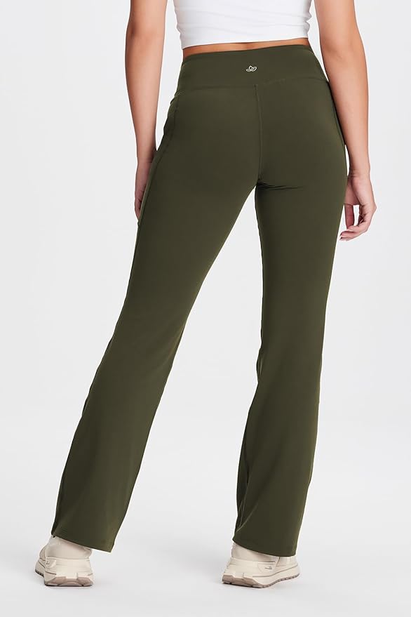 Yogipace Petite/Regular/Tall Women's Bootcut Yoga Pants with Side Pockets, Flare Leggings for Travel, Lounge & Everyday Wear