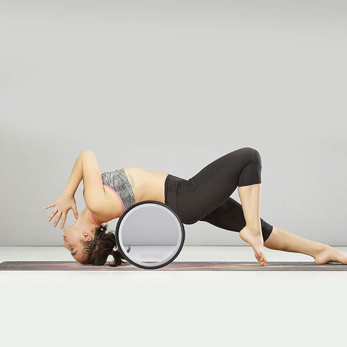 High Density PU Rubber Yoga Wheel for Stretching and Flexibility to Help Back Aches and Tension, Tear, Flexible Roller Designed, Extend Premium Back Roller