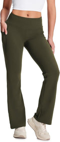 Yogipace Petite/Regular/Tall Women's Bootcut Yoga Pants with Side Pockets, Flare Leggings for Travel, Lounge & Everyday Wear