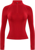 AUROLA Influence Workout Jacket for Women, Half Zip Cropped Slim Fit Long Sleeve Yoga Jackets Athletic Top with Thumb Holes