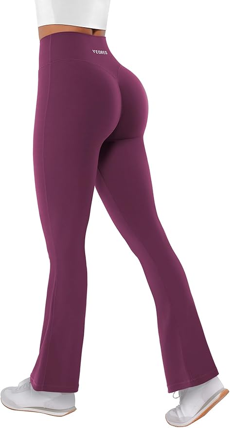 YEOREO Women's Mini Flared Workout High Waist No Front Seam Yoga Legging Pants