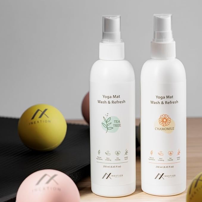 Yoga Mat Wash – Yoga Mat Spray for All Mats and Pilates, Yoga Accessories, Fitness Equipment and Gym Accessories Cleaner, Non-irritating, Non-alcohol - 8.45fl oz (Chamomile)