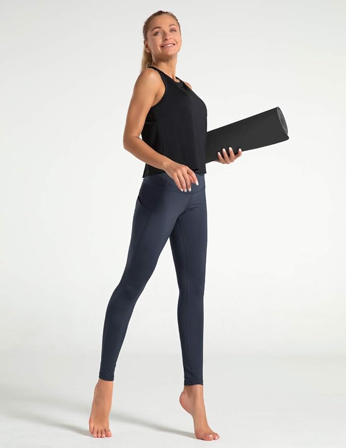 Dragon Fit High Waist Yoga Leggings with 3 Pockets,Tummy Control Workout Running 4 Way Stretch Yoga Pants