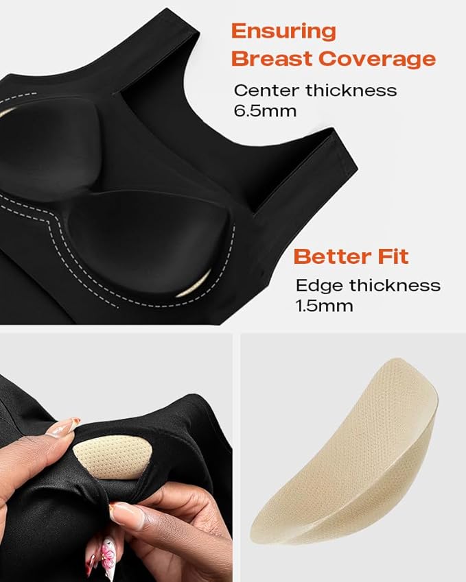 CHICME Womens U Neck Shapewear Built-in Bra Tank High Strechy Sleeveless Slim Fit Tops Camisole Workout Tops