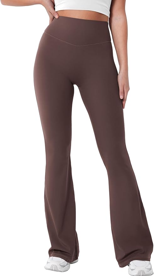 YEOREO Women's Mini Flared Workout High Waist No Front Seam Yoga Legging Pants
