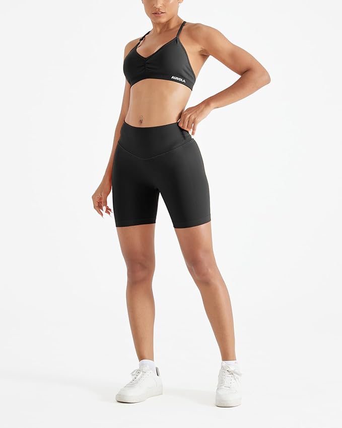 AUROLA Mercury Workout Sports Bras Women Athletic Removable Padded Backless Strapy Minimal Crop Top