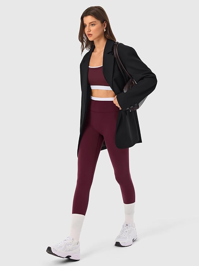 2 Pieces Workout Sets for Women,Seamless Yoga Leggings with Padded Sports Bras,Athletic Matching Outfits,Gym,Casual
