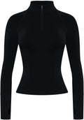 AUROLA Influence Workout Jacket for Women, Half Zip Cropped Slim Fit Long Sleeve Yoga Jackets Athletic Top with Thumb Holes
