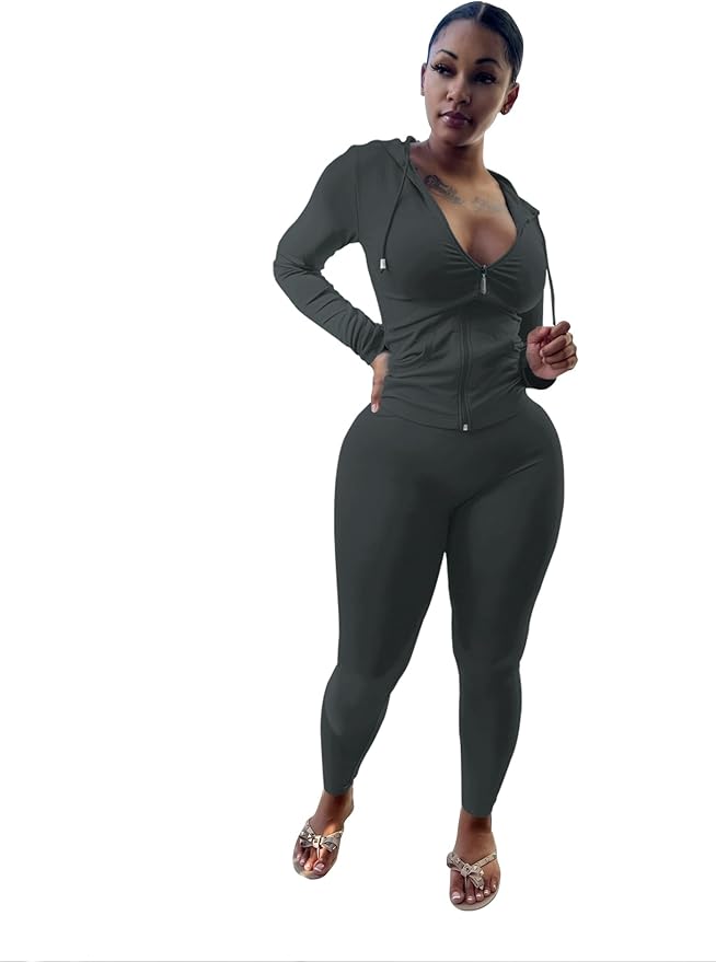 Mrskoala Two Piece Outfits for Women Jogger Sets Workout Sweat Suits Tracksuit Pants Set