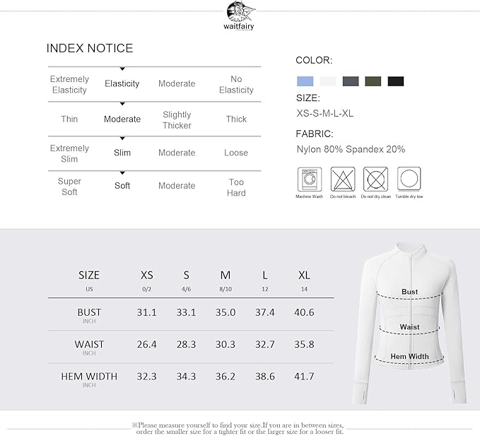 Waitfairy Zip Up Jackets for Women Yoga Gym Top Running Workout Jackets for Woman Track Jacket Women with Thumb Holes